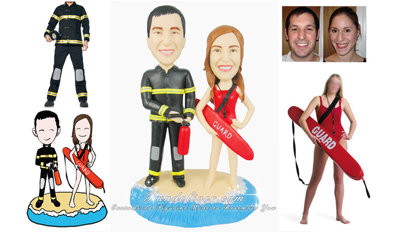 30th Beach Theme Anniversary Cake Toppers